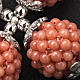 Pink coral cross pendant 1.5 cm pearls s3