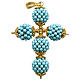 Turquoise cross pendant 1,5 cm pearls s1