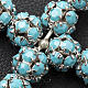 Pendant cross, Turquoise strassball diam. 0,31in s3