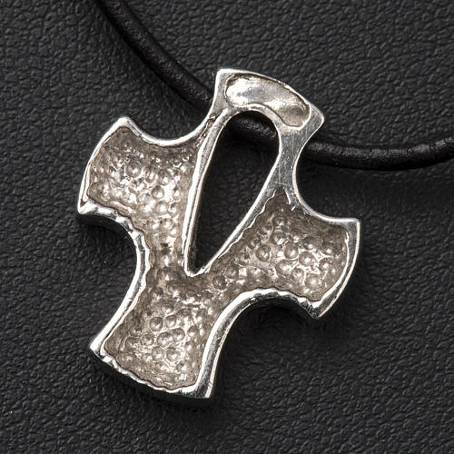 Pendant, stylized cross with decorative hole in silver 4
