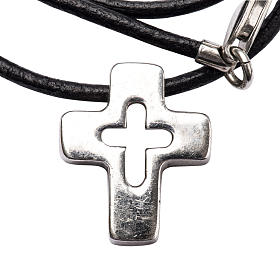 Pendant, silver cross with hole