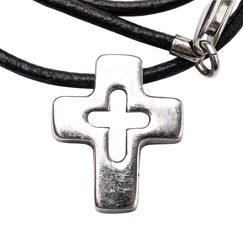 Pendant, silver cross with hole 1