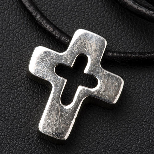 Pendant, silver cross with hole 3