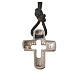 Pendant, silver cross with hole and zircon s6
