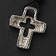 Pendant, silver cross with hole and zircon s4