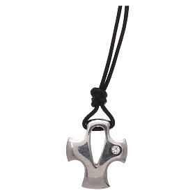 Croce stilizzata argento e zircone