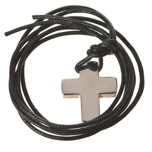 Croix classique argent avec corde 7