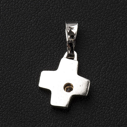 Croix argent avec zircon 1x1 cm 3