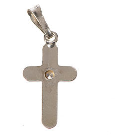 Croce Argento e zircone zigrinata 2x1,5
