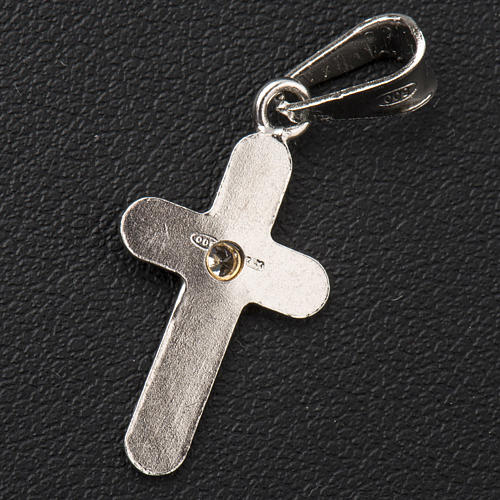 Pendant cross in silver with zircon 2x1,5cm 3