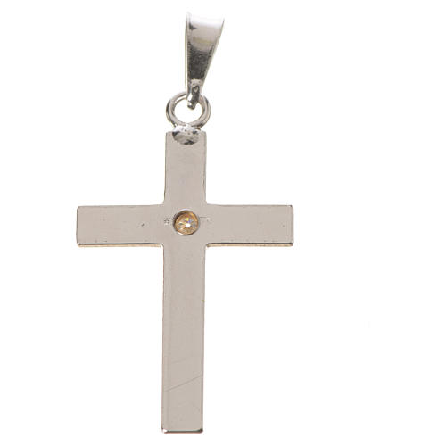 Croix classique argent et zircon 2x3 4