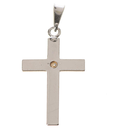 Croix classique argent et zircon 2x3 2