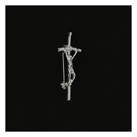 Pin Pastoral Cross John Paul II Silver, 3,5x1,5cm