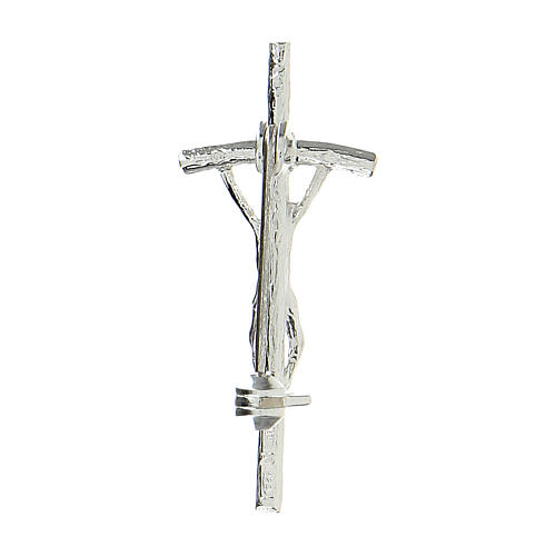 Pin Pastoral Cross John Paul II Silver, 3,5x1,5cm 4