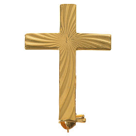 Cruz broche sacerdote dourada prata 925