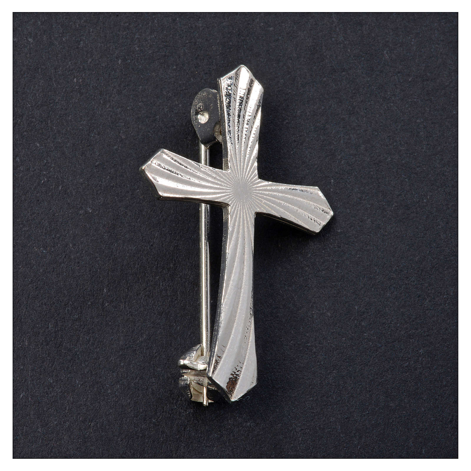 Knurled cross brooch in 925 silver | online sales on HOLYART.com