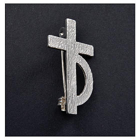 Clergyman cross pin for deacons in 925 silver