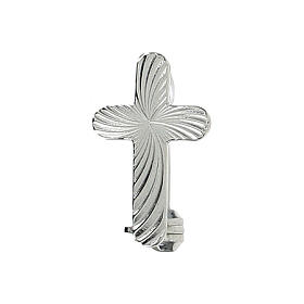 Spilla croce clergy tondeggiante argento