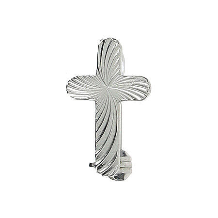 Spilla croce clergy tondeggiante argento 1