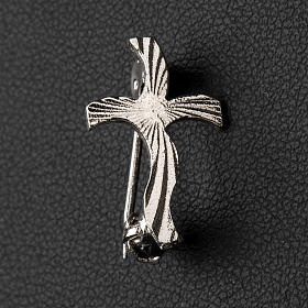 Clergy cross brooch, stylised and knurled in 925 silver