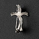 Clergy cross brooch, stylised and knurled in 925 silver s2