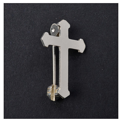 Clergy pointed cross pin in 925 silver 2