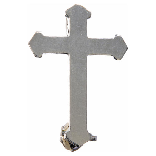 Broche sacerdote prata 925 cruz pontas 4