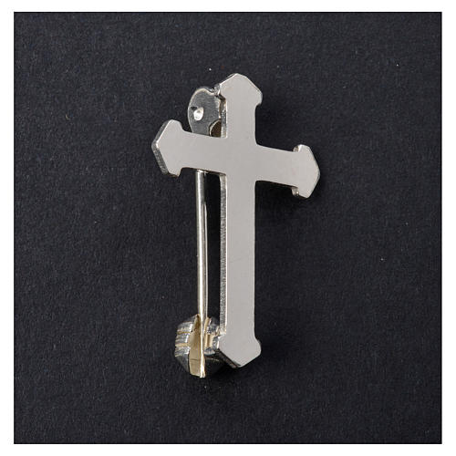 Clergy pointed cross pin in 925 silver 5