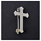 Clergy pointed cross pin in 925 silver s5