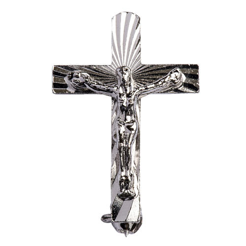 Broche sacerdote crucifixo prata 925 1