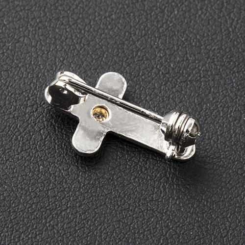 Clergy cross lapel pin in reeded 925 silver 3