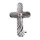 Clergy cross lapel pin in reeded 925 silver s1