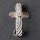 Clergy cross lapel pin in reeded 925 silver s2
