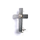 Lapel pin classic priest cross in 925 silver with zircon s1