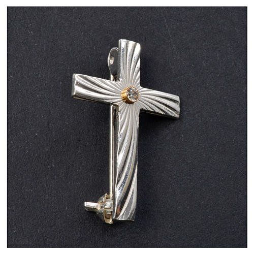 Cruz sacerdote prata 925 zircão 5