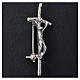 Clergy cross lapel pin in 925 silver with zircon s5