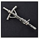 Clergy cross lapel pin in 925 silver with zircon s6
