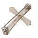 Clergy cross lapel pin with pointed edges in 925 silver zircon s6