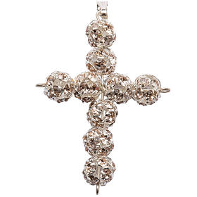 Croce Strass rosa diam 8 mm