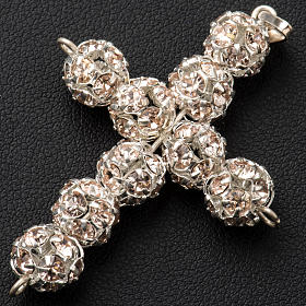 Krzyżyk strass różowy śr. 8 mm