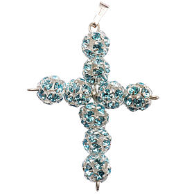 Croce Strass celeste diam 8 mm