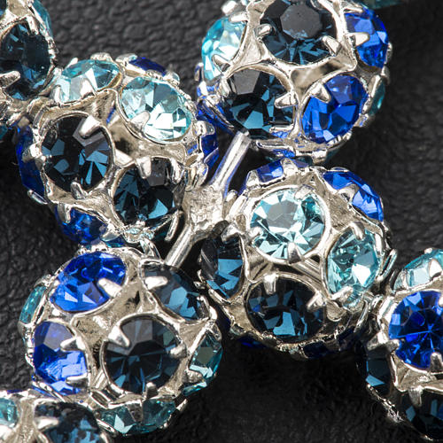 Kreuz Strass multicolor blaue Töne 8 mm 3