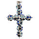 Kreuz Strass multicolor blaue Töne 8 mm s1