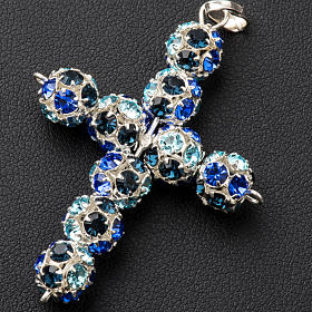 Cruz de strass multicolor azul 8mm