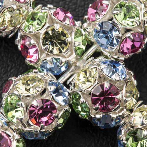 Pendant cross, multicoloured strass ball diam. 0,24in 3