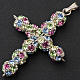 Pendant cross, multicoloured strass ball diam. 0,24in s2