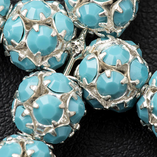 Croix strassball turquoise diam 6 mm 3