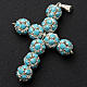 Pendant cross, Turquoise strassball diam. 0,24in s2