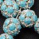 Pendant cross, Turquoise strassball diam. 0,24in s3