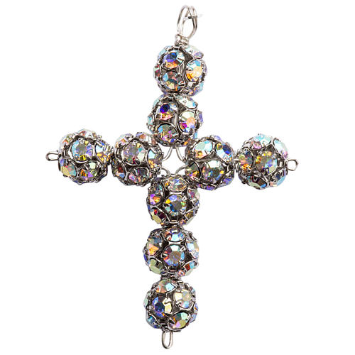 Croce strass aurora boreale diam 10 mm 1